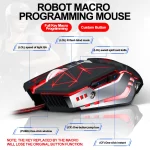 T WOLF V7 Gaming Mouse Wired Esports Mechanical Luminous Laptop Macro Definition Mouse USB Wired Mouse