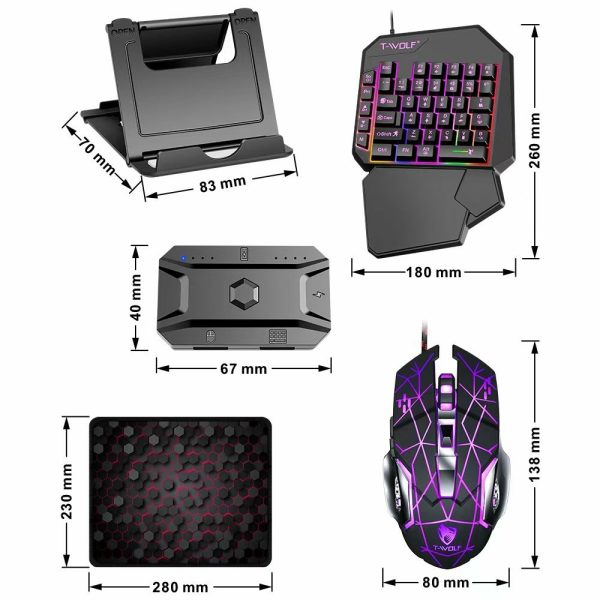 ⁦كيبورد وماوس GAMING للهاتف T-WOLF TF950⁩ - الصورة ⁦6⁩