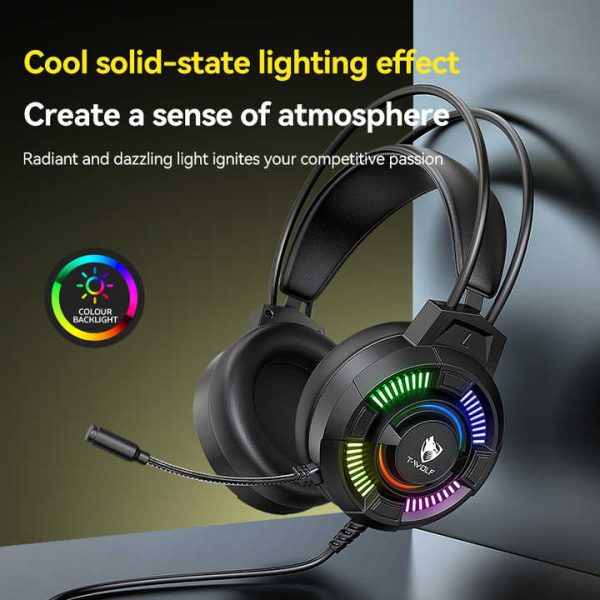 ⁦سماعات سلكية T-WOLF H140 GAMING⁩ - الصورة ⁦3⁩
