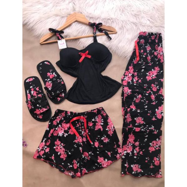⁦بيجاما نسائية 4قطع⁩ - الصورة ⁦1⁩