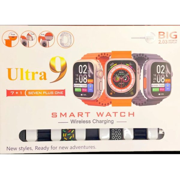 ⁦ساعة ذكية مع سبع كساتك ULTRA 9⁩ - الصورة ⁦1⁩