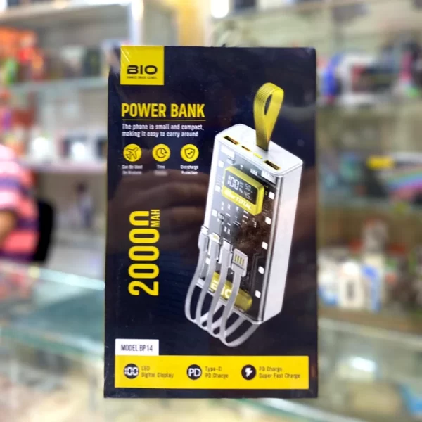 ⁦باور بانك BIO 20000 ميلي أمبير شحن سريع جداً 66 واط⁩ - الصورة ⁦1⁩