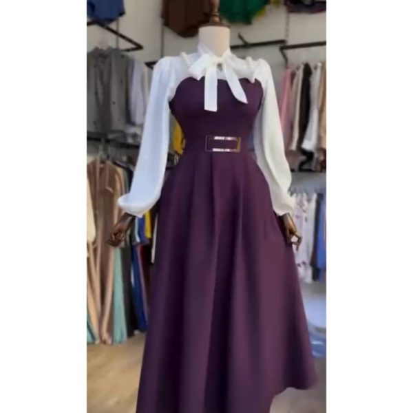 ⁦فستان نسائي كريب سكوبا⁩ - الصورة ⁦1⁩