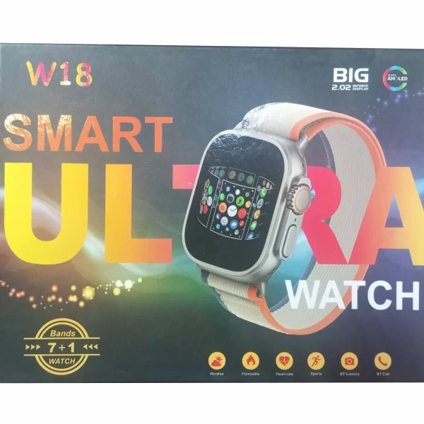 ⁦ساعة ذكية W18 ULTRA  مع سبع كساتك⁩ - الصورة ⁦1⁩
