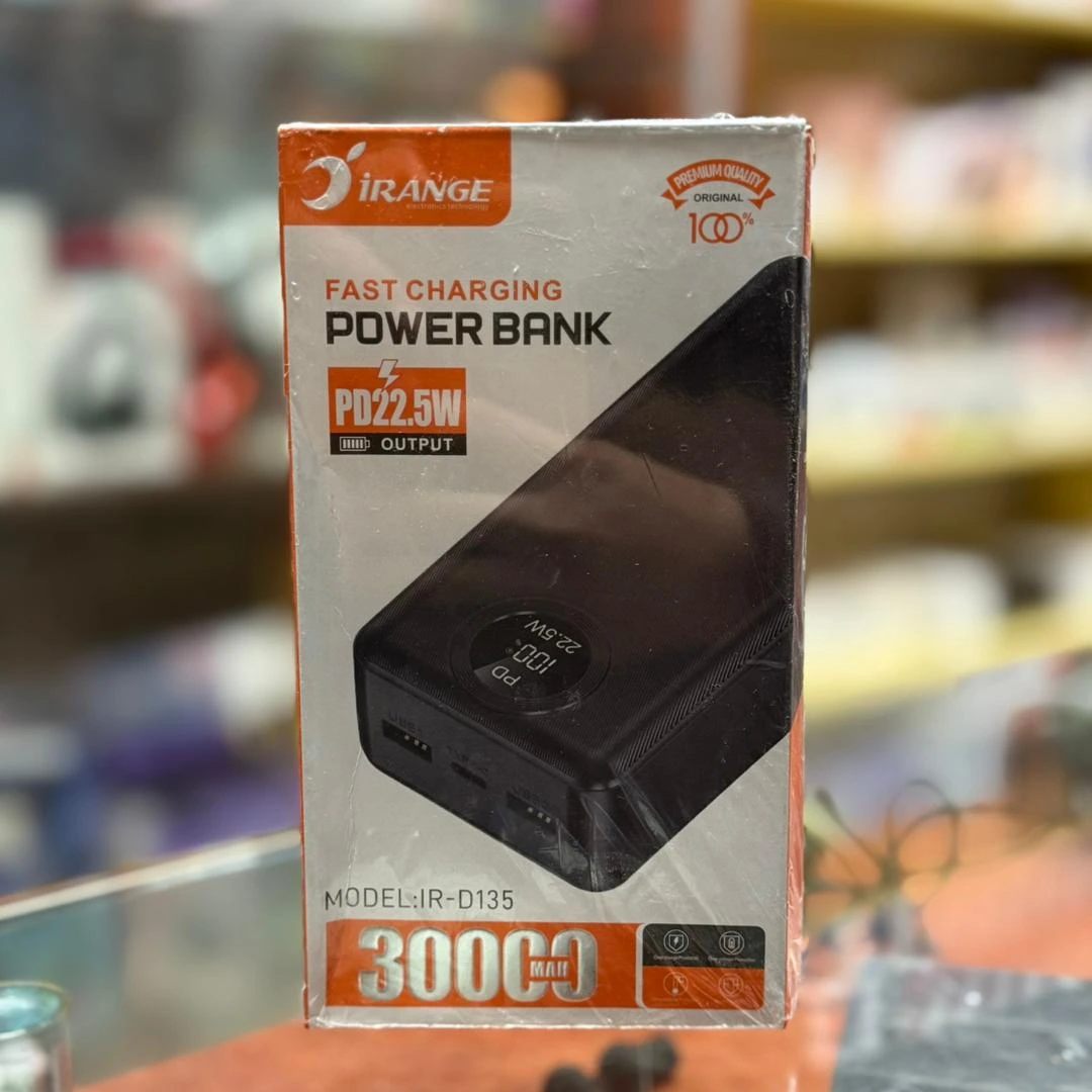 3183 باور بانك 30000 ميلي أمبير أورانج يدعم الشحن السريع - الصورة 1