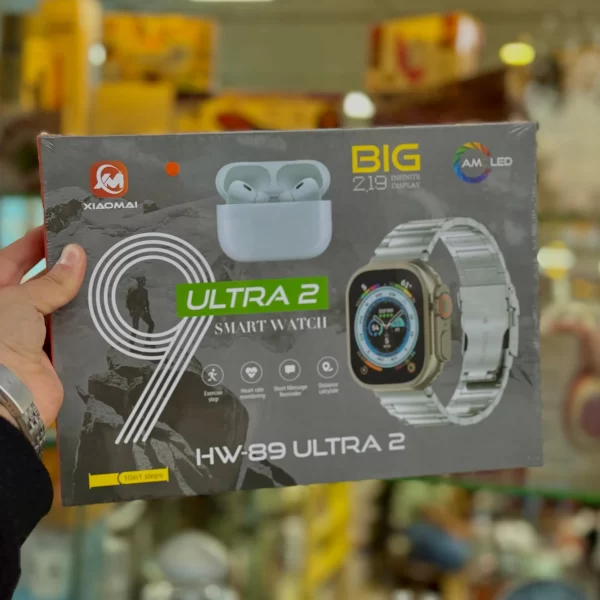 ⁦ساعة ذكية مع سبع كساتك وكفر حماية وسماعات بلوتوث HW-89 ULTRA 2⁩ - الصورة ⁦1⁩