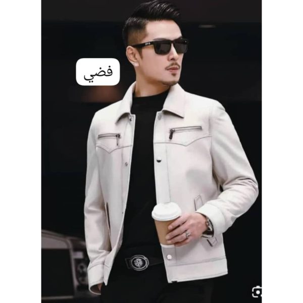 ⁦جاكيت رجالي جلد⁩ - الصورة ⁦3⁩