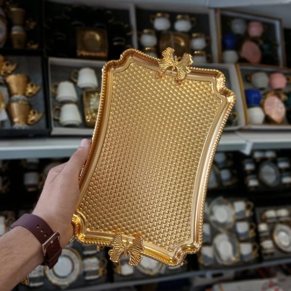 ⁦صينية ذهبية معدن⁩ - الصورة ⁦1⁩