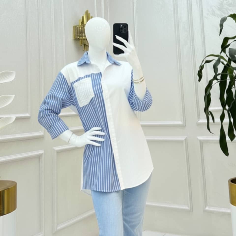 WhatsApp Image 2025-10-11 at 6.46.01 PM (2) قميص نسائي مخطط - الصورة 1