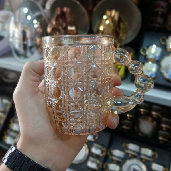 ⁦كوب شفاف ذهبي⁩ - الصورة ⁦1⁩