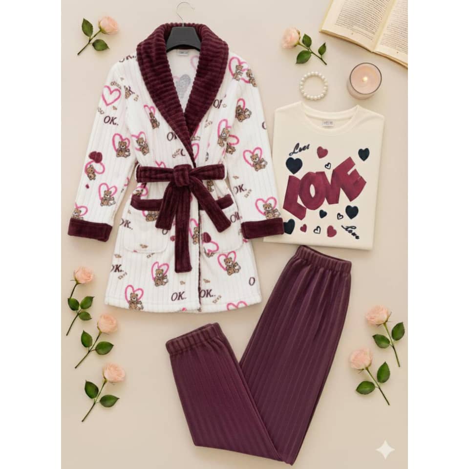01 بيجاما نسائية 3قطع - الصورة 1