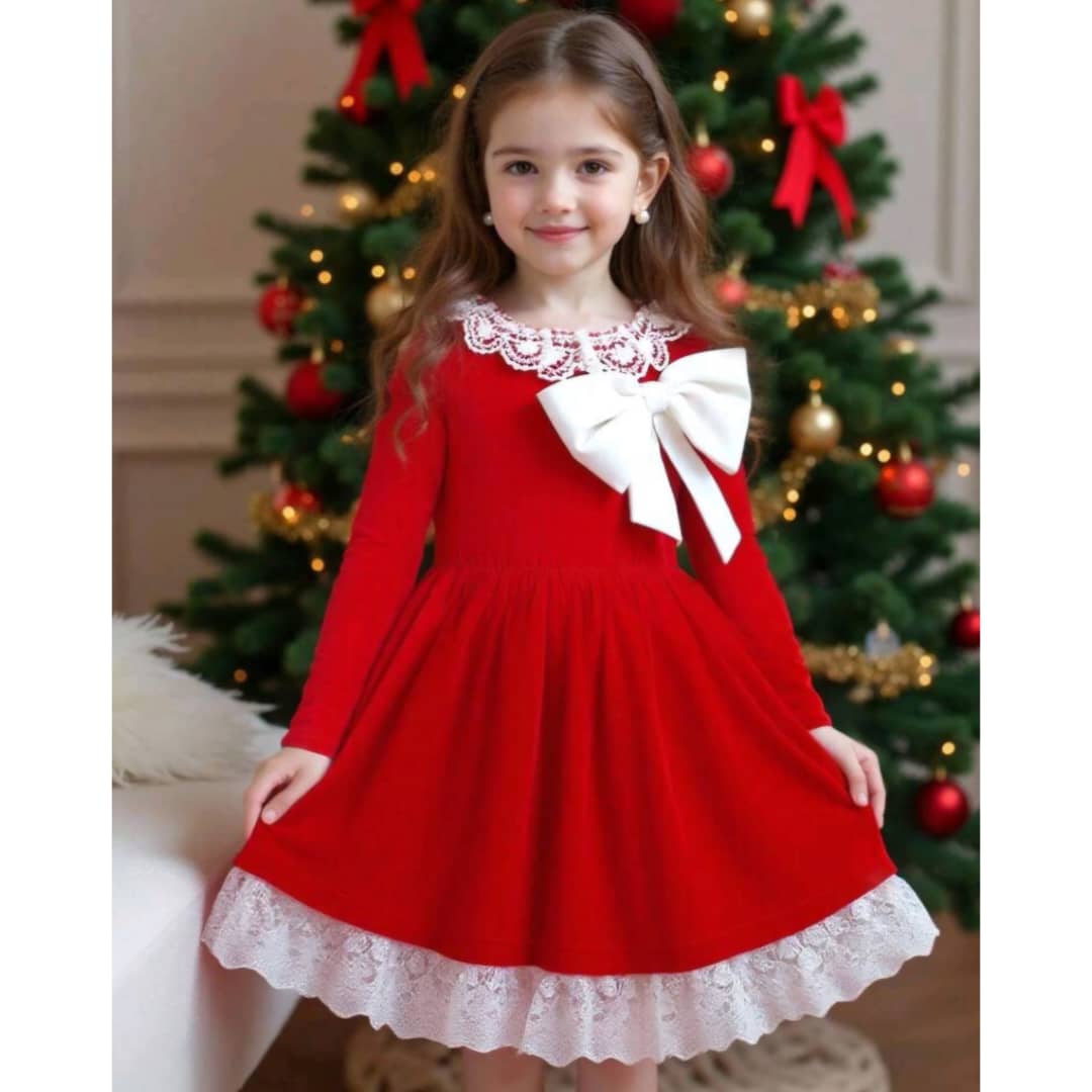 WhatsApp Image 2025-12-26 at 7.10.44 AM فستان بناتي مخمل - الصورة 1